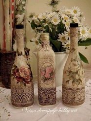Garrafas de decoupage para o Ano Novo (mais de 170 fotos). Jóias DIY. Novas ideias e workshops