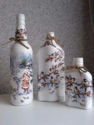 Garrafas de decoupage para o Ano Novo (mais de 170 fotos). Jóias DIY. Novas ideias e workshops