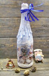 Garrafas de decoupage para o Ano Novo (mais de 170 fotos). Jóias DIY. Novas ideias e workshops