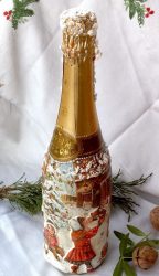 Garrafas de decoupage para o Ano Novo (mais de 170 fotos). Jóias DIY. Novas ideias e workshops