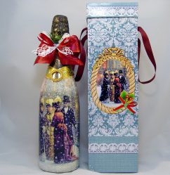 Garrafas de decoupage para o Ano Novo (mais de 170 fotos). Jóias DIY. Novas ideias e workshops