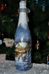 Garrafas de decoupage para o Ano Novo (mais de 170 fotos). Jóias DIY. Novas ideias e workshops