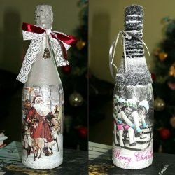 Garrafas de decoupage para o Ano Novo (mais de 170 fotos). Jóias DIY. Novas ideias e workshops
