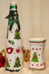 Garrafas de decoupage para o Ano Novo (mais de 170 fotos). Jóias DIY. Novas ideias e workshops