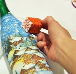 Garrafas de decoupage para o Ano Novo (mais de 170 fotos). Jóias DIY. Novas ideias e workshops