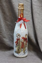 Garrafas de decoupage para o Ano Novo (mais de 170 fotos). Jóias DIY. Novas ideias e workshops