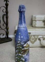 Garrafas de decoupage para o Ano Novo (mais de 170 fotos). Jóias DIY. Novas ideias e workshops