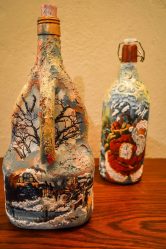 Garrafas de decoupage para o Ano Novo (mais de 170 fotos). Jóias DIY. Novas ideias e workshops