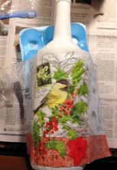 Garrafas de decoupage para o Ano Novo (mais de 170 fotos). Jóias DIY. Novas ideias e workshops