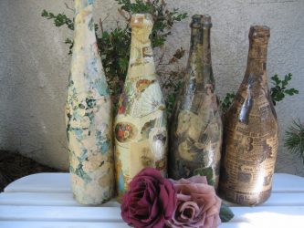 Garrafas de decoupage para o Ano Novo (mais de 170 fotos). Jóias DIY. Novas ideias e workshops