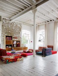 Brilho das cores e simplicidade do Interior: Design no estilo do Loft (170+ fotos)