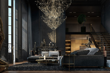 235 + Design Fotos em cores escuras: Dark or Cozy? Excepcionalmente elegante e moderno interior (quarto, sala, cozinha, banheiro)