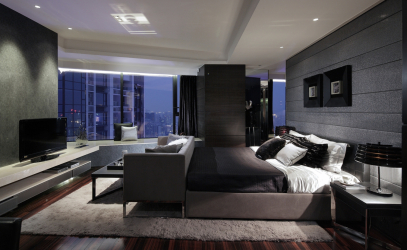 235 + Design Fotos em cores escuras: Dark or Cozy? Excepcionalmente elegante e moderno interior (quarto, sala, cozinha, banheiro)