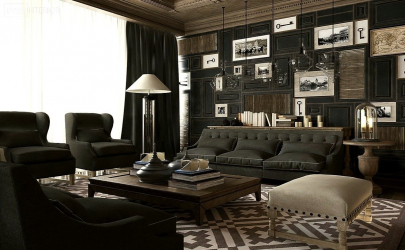 235 + Design Fotos em cores escuras: Dark or Cozy? Excepcionalmente elegante e moderno interior (quarto, sala, cozinha, banheiro)