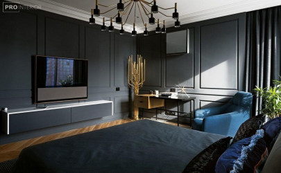 235 + Design Fotos em cores escuras: Dark or Cozy? Excepcionalmente elegante e moderno interior (quarto, sala, cozinha, banheiro)