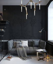 235 + Design Fotos em cores escuras: Dark or Cozy? Excepcionalmente elegante e moderno interior (quarto, sala, cozinha, banheiro)