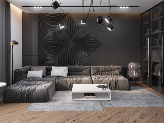 235 + Design Fotos em cores escuras: Dark or Cozy? Excepcionalmente elegante e moderno interior (quarto, sala, cozinha, banheiro)