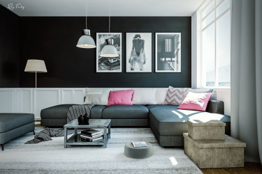 235 + Design Fotos em cores escuras: Dark or Cozy? Excepcionalmente elegante e moderno interior (quarto, sala, cozinha, banheiro)