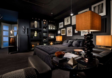 235 + Design Fotos em cores escuras: Dark or Cozy? Excepcionalmente elegante e moderno interior (quarto, sala, cozinha, banheiro)