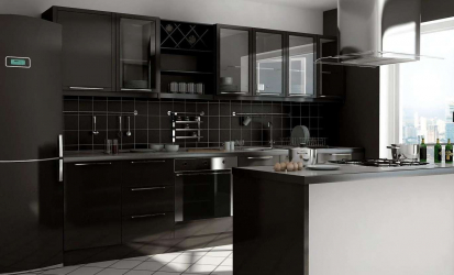 235 + Design Fotos em cores escuras: Dark or Cozy? Excepcionalmente elegante e moderno interior (quarto, sala, cozinha, banheiro)