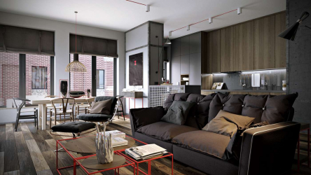235 + Design Fotos em cores escuras: Dark or Cozy? Excepcionalmente elegante e moderno interior (quarto, sala, cozinha, banheiro)