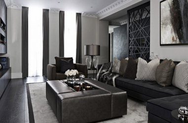 235 + Design Fotos em cores escuras: Dark or Cozy? Excepcionalmente elegante e moderno interior (quarto, sala, cozinha, banheiro)