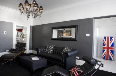 235 + Design Fotos em cores escuras: Dark or Cozy? Excepcionalmente elegante e moderno interior (quarto, sala, cozinha, banheiro)