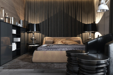 235 + Design Fotos em cores escuras: Dark or Cozy? Excepcionalmente elegante e moderno interior (quarto, sala, cozinha, banheiro)