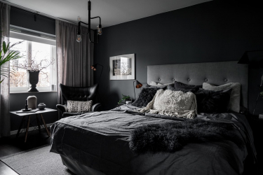 235 + Design Fotos em cores escuras: Dark or Cozy? Excepcionalmente elegante e moderno interior (quarto, sala, cozinha, banheiro)