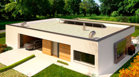 Projetos de casas com telhado plano são tecnologias simples de construção (de um andar, de dois andares, de madeira, pequenas). Tendências modernas de alta tecnologia e minimalismo (mais de 175 fotos)