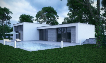 Projetos de casas com telhado plano são tecnologias simples de construção (de um andar, de dois andares, de madeira, pequenas). Tendências modernas de alta tecnologia e minimalismo (mais de 175 fotos)