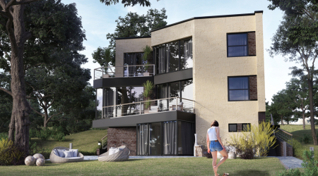Projetos de casas com telhado plano são tecnologias simples de construção (de um andar, de dois andares, de madeira, pequenas). Tendências modernas de alta tecnologia e minimalismo (mais de 175 fotos)