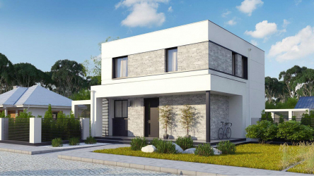 Projetos de casas com telhado plano são tecnologias simples de construção (de um andar, de dois andares, de madeira, pequenas). Tendências modernas de alta tecnologia e minimalismo (mais de 175 fotos)