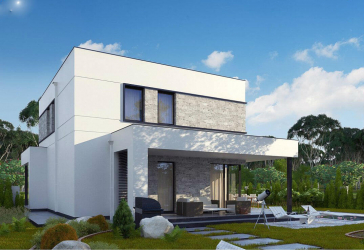 Projetos de casas com telhado plano são tecnologias simples de construção (de um andar, de dois andares, de madeira, pequenas). Tendências modernas de alta tecnologia e minimalismo (mais de 175 fotos)