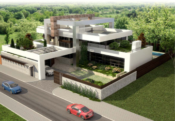 Projetos de casas com telhado plano são tecnologias simples de construção (de um andar, de dois andares, de madeira, pequenas). Tendências modernas de alta tecnologia e minimalismo (mais de 175 fotos)