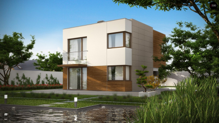 Projetos de casas com telhado plano são tecnologias simples de construção (de um andar, de dois andares, de madeira, pequenas). Tendências modernas de alta tecnologia e minimalismo (mais de 175 fotos)
