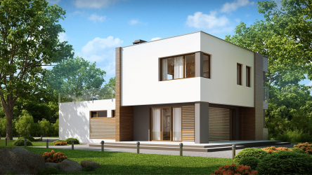 Projetos de casas com telhado plano são tecnologias simples de construção (de um andar, de dois andares, de madeira, pequenas). Tendências modernas de alta tecnologia e minimalismo (mais de 175 fotos)