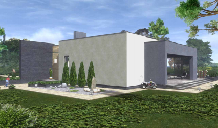 Projetos de casas com telhado plano são tecnologias simples de construção (de um andar, de dois andares, de madeira, pequenas). Tendências modernas de alta tecnologia e minimalismo (mais de 175 fotos)