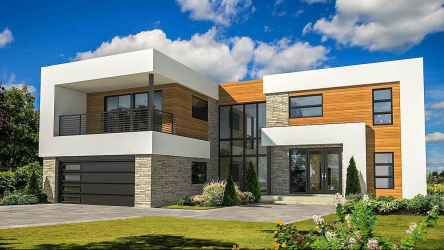 Projetos de casas com telhado plano são tecnologias simples de construção (de um andar, de dois andares, de madeira, pequenas). Tendências modernas de alta tecnologia e minimalismo (mais de 175 fotos)