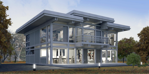 Projetos de casas com telhado plano são tecnologias simples de construção (de um andar, de dois andares, de madeira, pequenas). Tendências modernas de alta tecnologia e minimalismo (mais de 175 fotos)