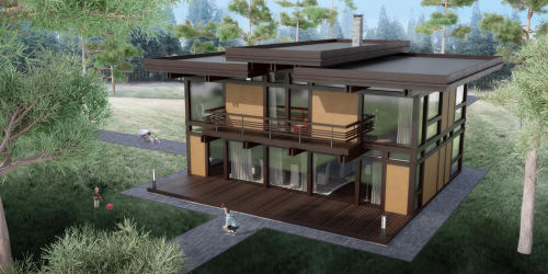 Projetos de casas com telhado plano são tecnologias simples de construção (de um andar, de dois andares, de madeira, pequenas). Tendências modernas de alta tecnologia e minimalismo (mais de 175 fotos)