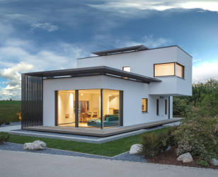 Projetos de casas com telhado plano são tecnologias simples de construção (de um andar, de dois andares, de madeira, pequenas). Tendências modernas de alta tecnologia e minimalismo (mais de 175 fotos)