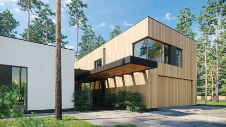Projetos de casas com telhado plano são tecnologias simples de construção (de um andar, de dois andares, de madeira, pequenas). Tendências modernas de alta tecnologia e minimalismo (mais de 175 fotos)