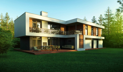 Projetos de casas com telhado plano são tecnologias simples de construção (de um andar, de dois andares, de madeira, pequenas). Tendências modernas de alta tecnologia e minimalismo (mais de 175 fotos)