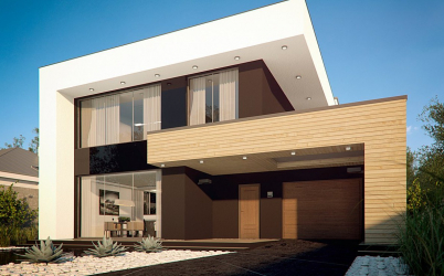 Projetos de casas com telhado plano são tecnologias simples de construção (de um andar, de dois andares, de madeira, pequenas). Tendências modernas de alta tecnologia e minimalismo (mais de 175 fotos)