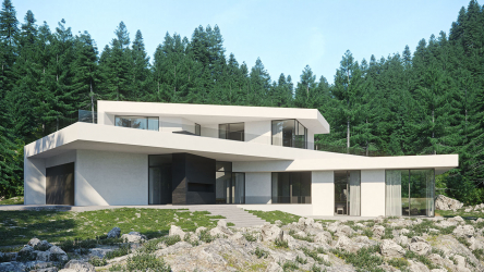 Projetos de casas com telhado plano são tecnologias simples de construção (de um andar, de dois andares, de madeira, pequenas). Tendências modernas de alta tecnologia e minimalismo (mais de 175 fotos)