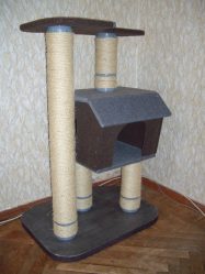 Como fazer uma casa para um gato com suas próprias mãos passo a passo? 150+ (foto) de madeira, papelão, caixas, com um raspador