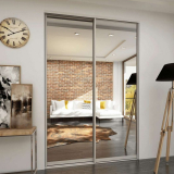 Doors with Mirror: 125+ (Photo) entrance and interior in the interior (plastic, metal, wooden, coupe)