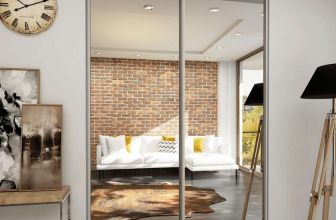 Doors with Mirror: 125+ (Photo) entrance and interior in the interior (plastic, metal, wooden, coupe)