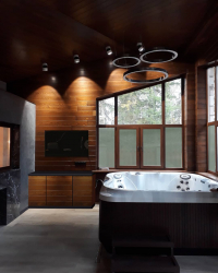 Características do design de uma banheira com hidromassagem no interior da casa e apartamento (120 + Foto). Luxo acessível com benefícios para a saúde. O que você precisa saber?